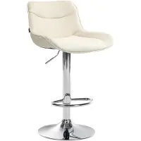 CLP Barhocker Vonore Stoff Höhenverstellbar Und 360 Grad Drehbar creme Gestell Farbe chrom