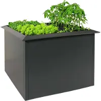 Mendler Hochbeet MCW-N24, Metallhochbeet Gemüsebeet Blumenkasten Pflanzkübel, Schneckenkante 78x110x110cm Eisen 44kg, anthrazit