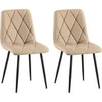 CLP 2er Set Esszimmerstuhl Clairton gepolstert mit Rückenlehne bis 150 kg belastbar taupe Material Stoff