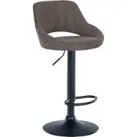 DELUKE Barhocker SEGAD - Stoff Dunkelgrau 46.5x48x85 cm Schwarz | Barstuhl Mit Lehne Tresenhocker Tresenstuhl Kneipenhocker Kneipenstuhl