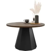 Mirjan 24 Couchtisch Elipse, Wohnzimmer Kaffeetisch, Beine und Seiten aus Stahl (Farbe: Schwarz / Nuss Franklin Tobacco)