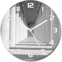 Tulup Wanduhr aus Glas 30fi Glasbild Glasuhr Gehärtetes Glas - weisse-zeiger - Corridor
