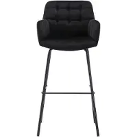 Vente-unique 2er set barhocker aus velours und metall - schwarz - PEGA by Pascal Morabito