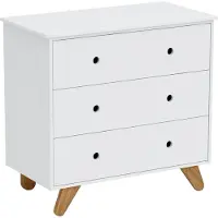 Möbilia Kommode | 3 Schubladen | MDF, Pinie | B 95 x T 50 x H 90 cm | weiß-natur | 12020021 | Serie KOMMODE