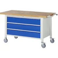 RAU Fahrbare Werkbank 8357, B1500xT700xH880mm, 3x Schublade-TA