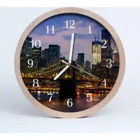 Tulup Holzuhr 20fi cm wanduhr - Bridge City-Stadt