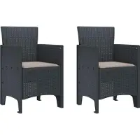 vidaXL "2026 Promotion" Gartenstuhl 2 pcs Anthrazit 53x49x85 cm Polypropylen - Gartenstühle CC30485