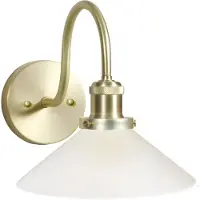 PR Home August Badezimmer Wandleuchte mit Glasschirm E27 IP23.Farbe:Messing/Opal