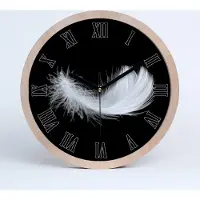 Tulup Holzuhr 30fi cm wanduhr - schwarze Spitzen - Feder