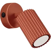 Licht-Erlebnisse Wandleuchte mit Schalter Rot Aluminium Flur GU10 B:8 cm Wandstrahler Wandlampe verstellbar