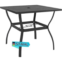 DELUKE Gartentisch TOMMI Anthrazit 81,5x81,5x72 cm Stahl | Outdoortisch Bistrotisch Terrassentisch