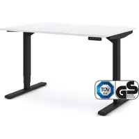 Assmann Elektrisch höhenverstellbarer Schreibtisch Y-Line Weiß Schwarz, 120x80cm, Memoryfunktion, Kollisionsschutz, 2-fach-Motorik