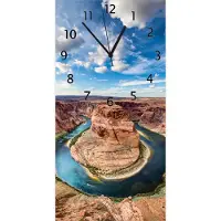 Wallario Design Wanduhr Grand Canyon aus Echtglas, Größe 30 x 60 cm