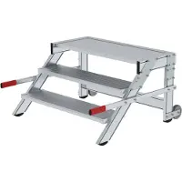 MUNK Günzburger Steigtechnik MUNK Arbeitspodest fahrbar Aluminium geriffelt 1000mm Stufenbreite 3 Stufen