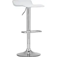 DELUKE Barhocker GUTOR - Kunstleder Weiß 38x41x65 cm | Barstuhl Höhenverstellbar Mit Lehne Drehbar Tresenhocker Tresenstuhl Kneipenhocker Kneipenstuhl
