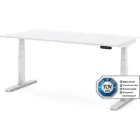 Assmann Elektrisch höhenverstellbarer Kinderschreibtisch JUNIOR Weiß, 120x70cm, Memoryfunktion, Kollisionsschutz, 2-fach-Motorik