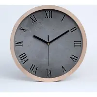 Tulup Holzuhr 20fi cm wanduhr - schwarze Spitzen - Konkreter Hintergrund