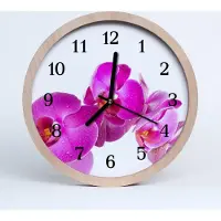 Tulup Holzuhr 30fi cm wanduhr - Orchidee Blumen