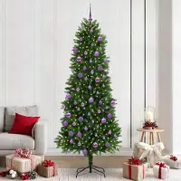vidaXL "Schlussverkauf" Weihnachtsbaum(1 pc) - Kunstbaum/Tannenbaum - mit 300 LEDs mit Ständer Grün 240 cm PE C7643
