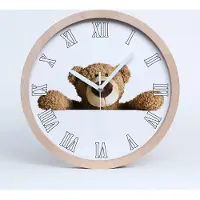 Tulup Holzuhr 25fi cm wanduhr - weiße Spitzen - Teddybär