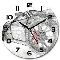 Tulup Wanduhr aus Glas 30fi Glasbild Glasuhr Gehärtetes Glas - schwarze-zeiger - Car grid