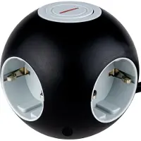 REV 0015420502, 1,4 m, 1,5 mm², Schwarz, Grau, 4 AC-Ausgänge, 250 V, 50 Hz