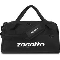 Zagatto ZG703 Groß Schwarz Sporttasche 37 L Turnbeutel Reisetasche Turnbeutel Tennistasche Citybag Schuhbeutel Fitnessbeutel