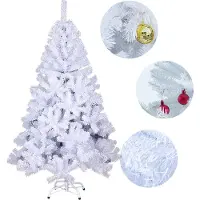 Jiubiaz Weihnachtsbaum Weihnachtsdeko Kunststoff Auswahl mit Ständer 210cm Weiß