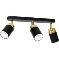 Licht-Erlebnisse Deckenstrahler Wohnzimmer in Schwarz Gold 3-flammig GU10 verstellbar Modern Metall Deckenspot EVIE