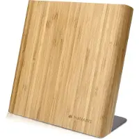 Navaris Messerhalter magnetisch Messerbrett aus Bambus - Magnet Messerblock Holz Magnethalter - Magnet-Messerblock Messer Halterung unbestückt braun