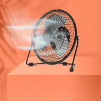 HomeShopXL USB-Mini-Ventilator – Schwarzer Tischventilator mit um 180° drehbarem Kopf – 18 cm Durchmesser – Edelstahlflügel [51110]