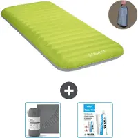 Intex Campingmatte - 1 Person - 76 x 191 x 17 cm - Grün - Inklusive Pumpe - Spannbettuch en Reperaturset