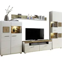 Möbelando Wohnwand Schrankwand Mediawand Anbauwand TV-Wand Wohnzimmerwand "Kathlin II"