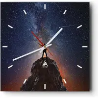 ARTTOR Wanduhr - Quadrat - Glasuhr - Kosmos Maßstab Mensch - 40x40cm - Schleichendes Uhrwerk - Lautlos - zum Aufhängen bereit - Dekoration Modern - Wanddekoration aus Glas - C3AC40x40-4786