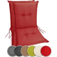 Sunnypillow 2 Stück Gartenstuhlauflagen Niedriglehner 100 x 50 x 9 cm Auflage Polsterauflagen Indoor / Outdoor Stuhlauflage Stuhlkissen Rot