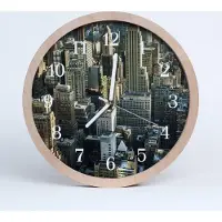 Tulup Holzuhr 30fi cm wanduhr - Stadtgebäude