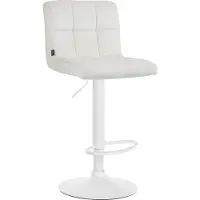 DELUKE Barhocker BRISBAN - Creme, Samt, Weiß | Barhocker mit Lehne Barstuhl Tresenhocker Tresenstuhl Kneipenhocker Kneipenstuhl