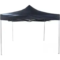 Vdd Partyzelt easy up 3 x 3 - Mundharmonikagestell - 420D Oxford schwarze Zeltplane mit PVC-Beschichtung