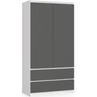 Akord Furniture Factory SP0PSYSBIASZA010, Weiß, Garderobe, 4 Regale, 2 Tür(en), Matt, Drehtür