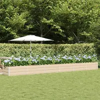 vidaXL "Schlussverkauf" Pflanzkübel im Garten - 1 pc - Blumenbeet/Gartenbeet - Elfenbein 600x80x45 cm Stahl C13512
