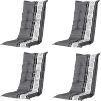 Madison - Gartenstuhlauflage Niedrige Rückenlehne Garden grau - Ca. 105x50 cm - 4er-Set