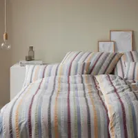 Elegante Seersucker-Kissenbezug einzeln Julia Farbe Multi-Blau Größe 40x80