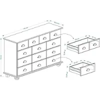 Idimex Schubladenschrank COLMAR, Natur - Apothekerkommode mit Muschelgriffen aus Metall. 11 Schubladen, Sideboard im Landhausstil, Kiefer Massivholz