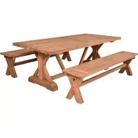 DELUKE Garten-Sitzgruppe NOLAN 3-tlg. - Teak, Braun | Gartenmöbel-Set Gartengarnitur Garten-Essgruppe mit Stühlen und Esstisch