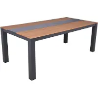 DELUKE Gartentisch KATJA - Kunststoff, Braun, 200x100x75cm | Terrassentisch Wetterfest Outdoor Tisch