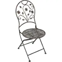 DELUKE Gartenstuhl 2er Set TILO - Stahl, Bronze | Klappstuhl Wetterfest Gartenstühle Outdoor Balkonstühle mit Stühlen A und Tisch