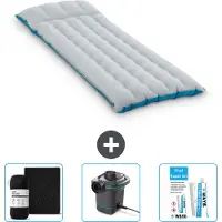 Intex Campingmatte – 1 Person – 67 x 184 x 17 cm – Blau – im Lieferumfang enthalten Spannbettuch - Pumpe en Reperaturset
