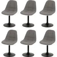 Chefgastro 6er-Set Esszimmerstuhl | HxBxT 83x47x43cm | Sitzhöhe 47cm | Stahl Stoff/Textil Bouclé | Grau | Küchenstuhl Stuhl Drehstuhl