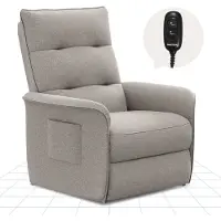 FlexiSpot Elektrischer Relaxsessel mit Liegefunktion 105°–155°, ergonomischer Liegesessel mit Fußstütze, Fernsehsessel bis 200kg belastbar, Lichtgrau