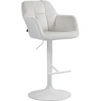 CLP Barhocker Natoma Samt Metall Matt Weiss/Creme